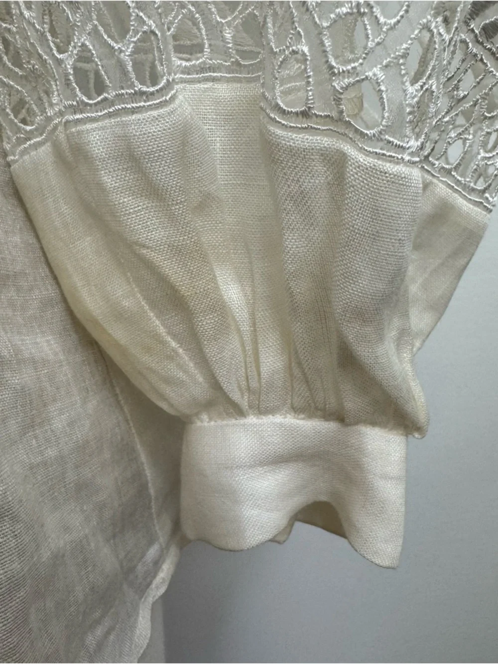 Vintage Cloak Of Many Colors Liberty Lucrezia Linen Blouse Top Size 6 Sheer Vict - Picture 5 of 13